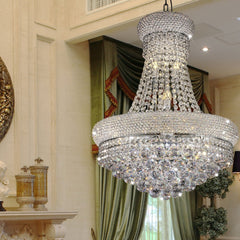 26" Tall Ceiling LED Lamp "Adagio Empire" with Crystal Accents