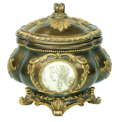 9" Tall Decorative Jewelry Box, Bronze finish