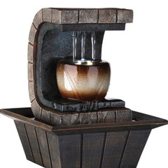 9.75" Tall Indoor Meditation Fountain with LED Light, Well Design