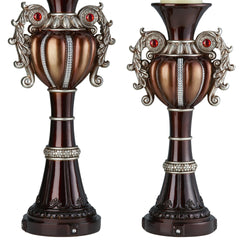 16" and 18" Tall" Delicata" Urn-Shaped Candleholder, Bronze (Set of 2)