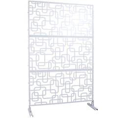 Outdoor & Indoor Privacy Screen Metal Privacy Screen 76" H×48" W, Freestanding Decorative Privacy Screen for Deck Balcony Patio, Privacy Fence Panels for Outside Lawn Garden PS114 WHITE