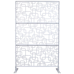 Outdoor & Indoor Privacy Screen Metal Privacy Screen 76" H×48" W, Freestanding Decorative Privacy Screen for Deck Balcony Patio, Privacy Fence Panels for Outside Lawn Garden PS114 WHITE