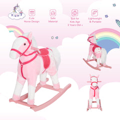 Rocking Horse Kids Plush Toy Rocking Horse Pony Toddler Ride on Animal Rocker