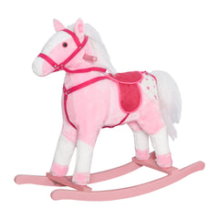 Rocking Horse Kids Plush Toy Rocking Horse Pony Toddler Ride on Animal Rocker
