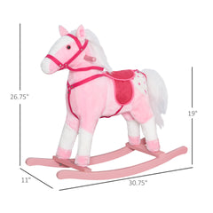 Rocking Horse Kids Plush Toy Rocking Horse Pony Toddler Ride on Animal Rocker