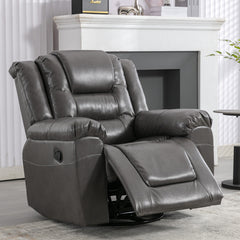 360°Swivel and Rocking Home Theater Recliner Manual Recliner Chair with Wide Armrest for Living Room,Bedroom, Grey