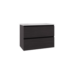 Bathroom Cabinet Opalo, with Two Shelves and Open Storage, Black