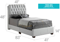 Stylish White Twin Bed For Contemporary Spaces