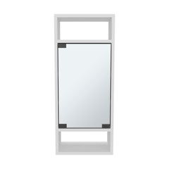 Uros Wall-Mounted Mirror Medicine Cabinet With One Door And Interior Storage Shelves, White