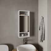 Uros Wall-Mounted Mirror Medicine Cabinet With One Door And Interior Storage Shelves, White