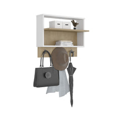 Aranjuez Wall-Mounted Entryway and Coat Rack, Modern Floating Shelf with Hooks