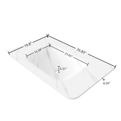 ZANE 36" Bathroom Sink, Carrara White Sintered Stone Hot-bent Integrated Basin, NO Cabinet, NO Faucet and Drain