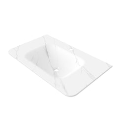ZANE 36" Bathroom Sink, Carrara White Sintered Stone Hot-bent Integrated Basin, NO Cabinet, NO Faucet and Drain