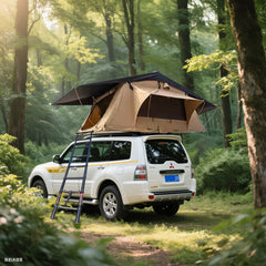 Rooftop Tent for SUV & Truck Camping – 1000D Waterproof, Quick-Setup Design with Telescopic Ladder for 2-3 Person Family Adventures