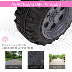 Aosom Kids ATV Four Wheeler Ride on Car, Motorized Quad, 6V Battery Powered Electric Quad with Songs for 18-36 Months, Pink