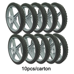 12" Spoked Plastic Wheel and Tire, Universal Replacement Wheel for Lawn Mowers and DIY Trolley Wagon Cart 10 Pack