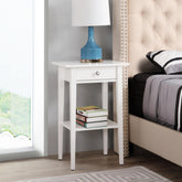 Sleek Modern Nightstand In Crisp White