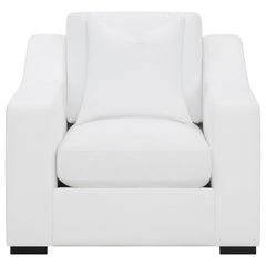 Chelan White Upholstered Sloped Arm Accent Chair
