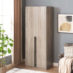 Wardrobe Closet in Rustic Gray