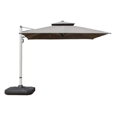 9 ft. Aluminum Cantilever Tilt Patio Umbrella with Center Pole, Gray (Base Not Included)