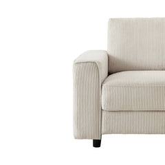 Modern Minimalist Chair Corduroy Sofa, Beige, Suitable for Daily Home Use