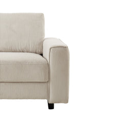 Modern Minimalist Chair Corduroy Sofa, Beige, Suitable for Daily Home Use