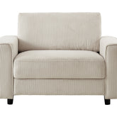 Modern Minimalist Chair Corduroy Sofa, Beige, Suitable for Daily Home Use