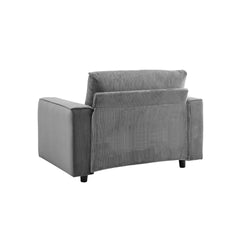 Modern Minimalist Chair Corduroy Sofa, Grey, Suitable for Daily Home Use