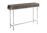 Accent Table, Console, Entryway, Narrow, Sofa, Storage Drawer, Living Room, Bedroom, Brown Laminate, Chrome Metal, Contemporary, Modern
