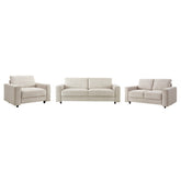 Modern Minimalist Style Corduroy Sectional Sofa 3-Piece Set, Beige, Suitable for Daily Home Use