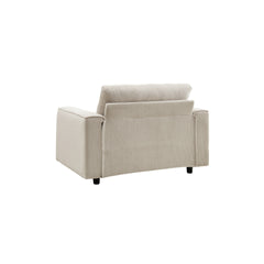 Modern Minimalist Style Corduroy Sectional Sofa 3-Piece Set, Beige, Suitable for Daily Home Use