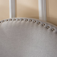 Upholstered Headboard Queen Size, Solid Wood Head Board with Durable Metal Legs, Adjustable Height Queen headboard with Nailhead Trim in Bedroom
