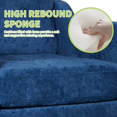 Accent Comfy Chenille Chair w/USB charging port,Mid+,Soft+,High-support Rebound Sponge,Ergonomic Wide Backrest,Retro Wooden Legs, Comfy Upholstered Arm Chair w/Side Storage for Living Room Bedroom.