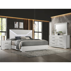 Pierce White High Gloss 4-piece Queen Bedroom Set