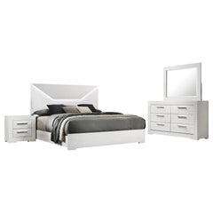 Pierce White High Gloss 4-piece Queen Bedroom Set