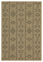 Earth GC_NTL1001 Jute/Black 5 ft. 3 in. x 7 ft. 3 in. Indoor/Outdoor Area Rug