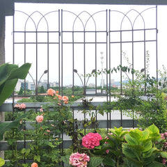 2 Pack Metal Garden Trellis 71" x 17.7" Rustproof Trellis for Climbing Plants Outdoor Flower Support Brown