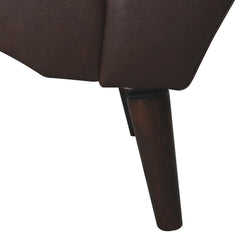 Chaise Lounge Arm Chair Indoor with Pillow and Solid Wood Legs, Leisure Accent Soft Chair with Tufted Back and Arm,Upholstered Chaise Couch Chair for Living Room, Bedroom,Dark Brown PU