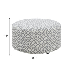 Gray Round Ottoman