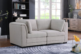 Kristin 70.5" Light Gray Linen Fabric Loveseat