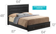 Elegant Black Storage Bed For Modern Spaces