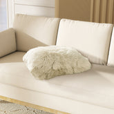 Astrid 20" Square New Zealand Sheepskin Accent Throw Pillow Cover with Feather Insert