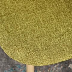 Mid-Century Modern Fabric Upholstered Dining Chairs, Set of 2, Green and Light Walnut Finish