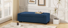 50" Ottoman Bench in Textured Fabric, Rectangular Design with Hinged Lid for Seating, Footrest, and Hidden Storage, Perfect for Living Room, Bedroom, or Entryway