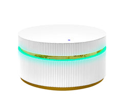 Tivoli 39" Round White Coffee Table with Glass Top and LED Lights