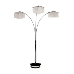84" Tall Metal Floor Lamp with 3 Crystal Shaded Arches