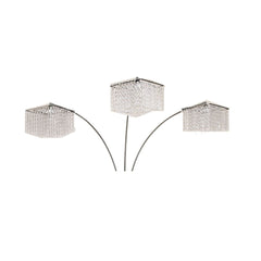 84" Tall Metal Floor Lamp with 3 Crystal Shaded Arches