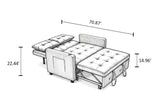 Sleeper Chair 3-in-1 Convertible Chair Bed Pull Out Sleeper Chair Beds Adjustable double Armchair Sofa Bed with USB Ports, Side Pocket, Linen camel