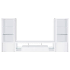 Lance White High Gloss 3-piece TV Entertainment Center