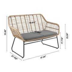 4-Piece Conversation Set in Tan and Gray